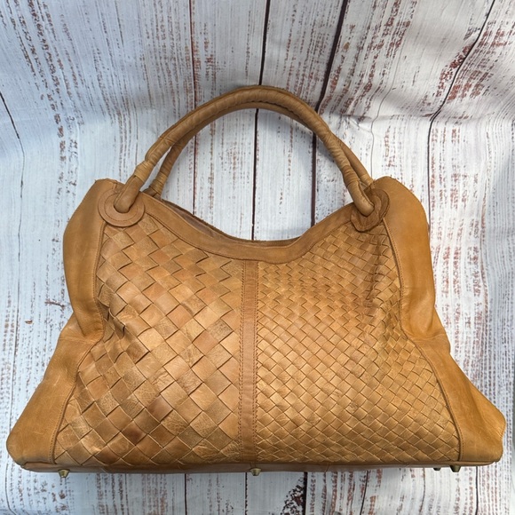 Chocolat Blu Tan Woven Leather Hobo Bag - Picture 17 of 17